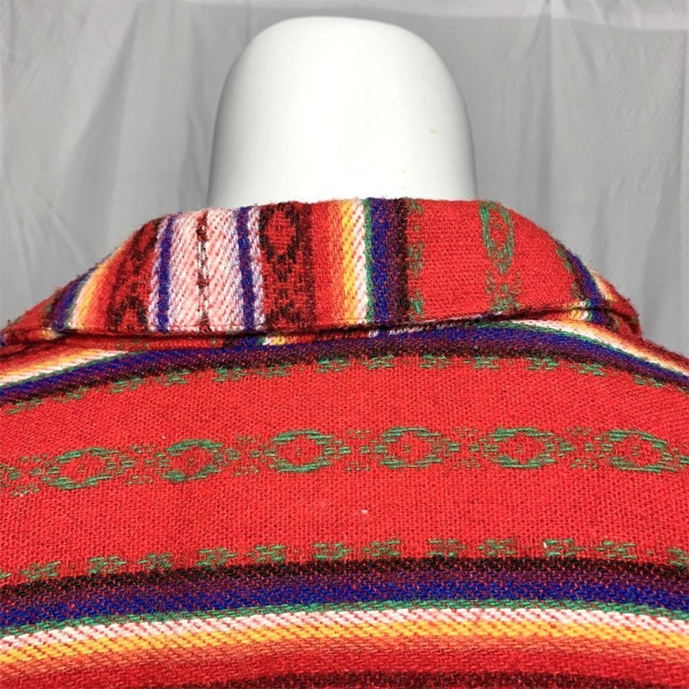 VINTAGE LEGER Southwestern Navajo Blanket Weave Jacket - Picture 7 of 8